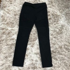 Girls Black Moto Leggings